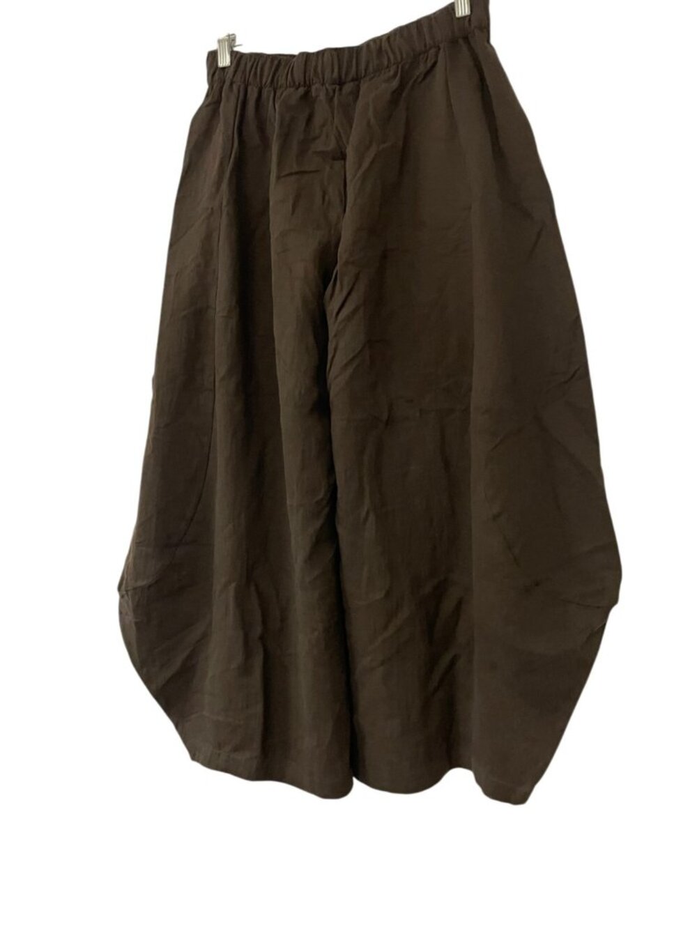 Zara ZW Womens Volume Pants Trousers M Brown Elastic waist Textured 8361/447 NWT - Picture 5 of 13